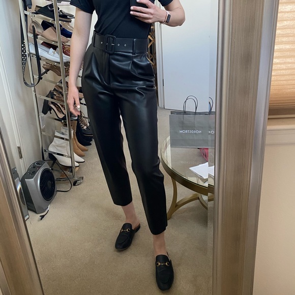 Zara high waisted faux leather pants Clearance